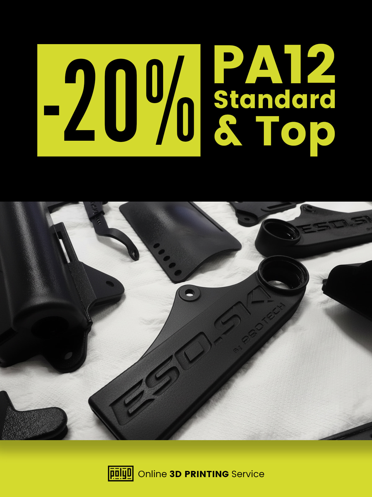 PolyD, PA12 Standard & Top - 20%