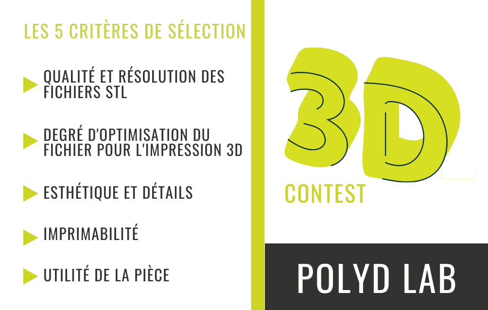 PolyD Impression 3D MJF - les 5 critères pour le Concours Polyd Lab