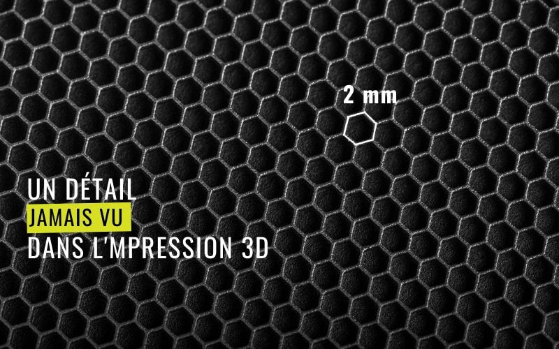 PolyD - impression 3D MJF - détail jamais vu 2 mm.