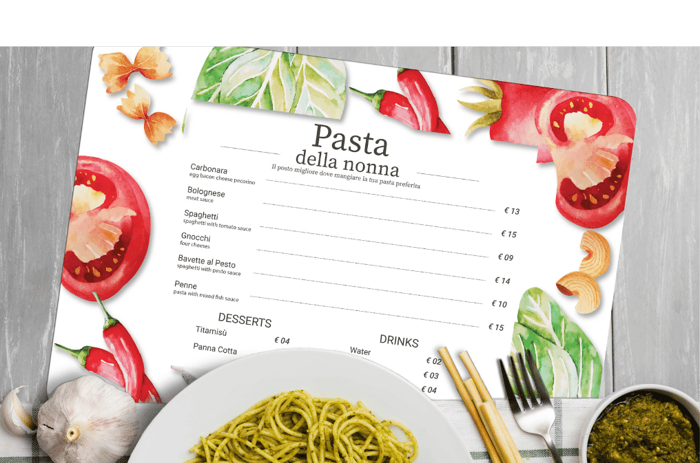 Tovagliette e menu