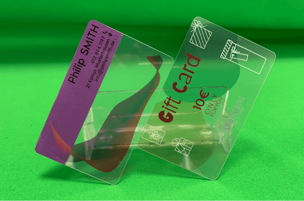 card in policristallo trasparente