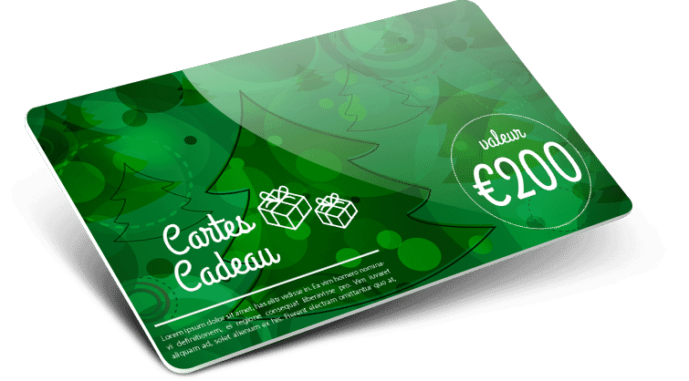 Impression de cartes cadeaux en plastique