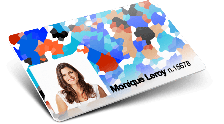 Cartes plastiques avec Numérotation + Noms + Photos + Trou