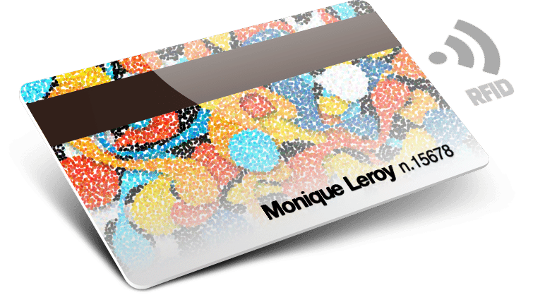 Cartes PVC avec RFID avec piste magnétique + numérotation + noms et prénom