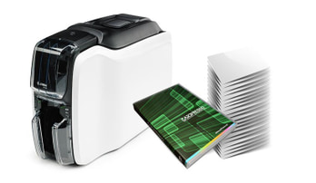 Stampante Zebra Serie ZC100 + Cardpresso + 500 tessere bianche
