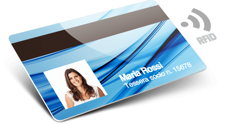 Tessere con RFID con Banda Magnetica + Numerazione + Nomi e Cognomi + Foto