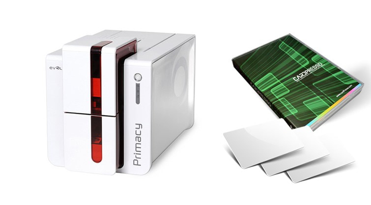 Stampante Evolis Primacy + Cardpresso XXS + 100 tessere neutre